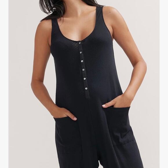 Hatch The Cotton Maternity Nursing Friendly Jumpsuit Black Size XS/S - Picture 5 of 13